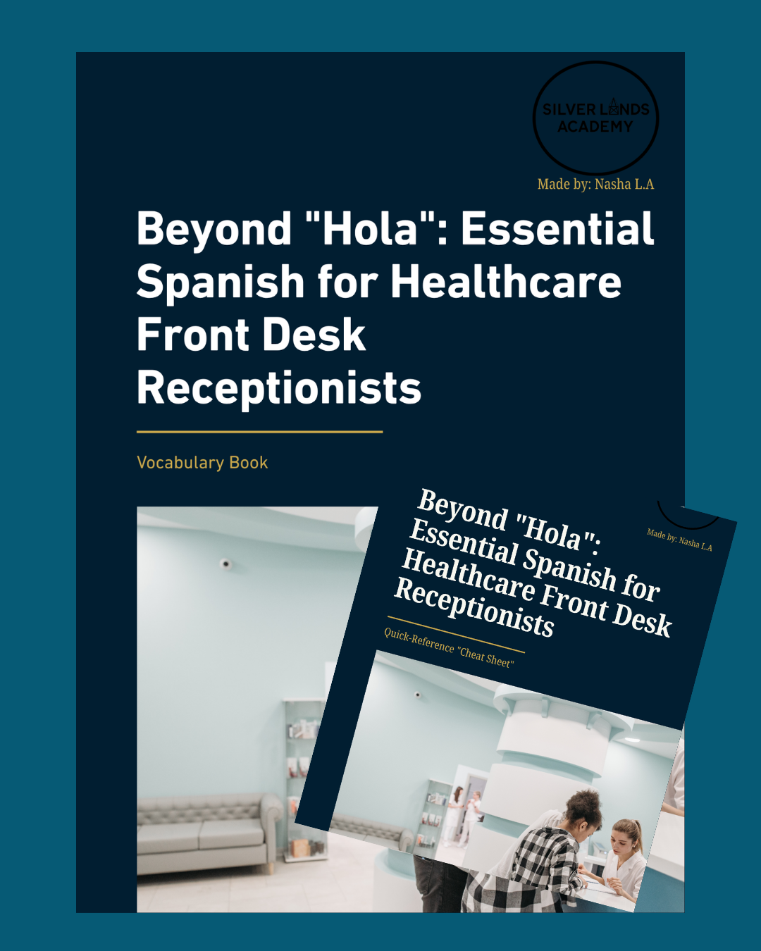 Medical Spanish for Healthcare Receptionists – Ebook, Workbook, Audio, Cheat Sheet & Flashcards