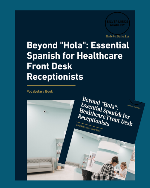 Medical Spanish for Healthcare Receptionists – Ebook, Workbook, Audio, Cheat Sheet & Flashcards