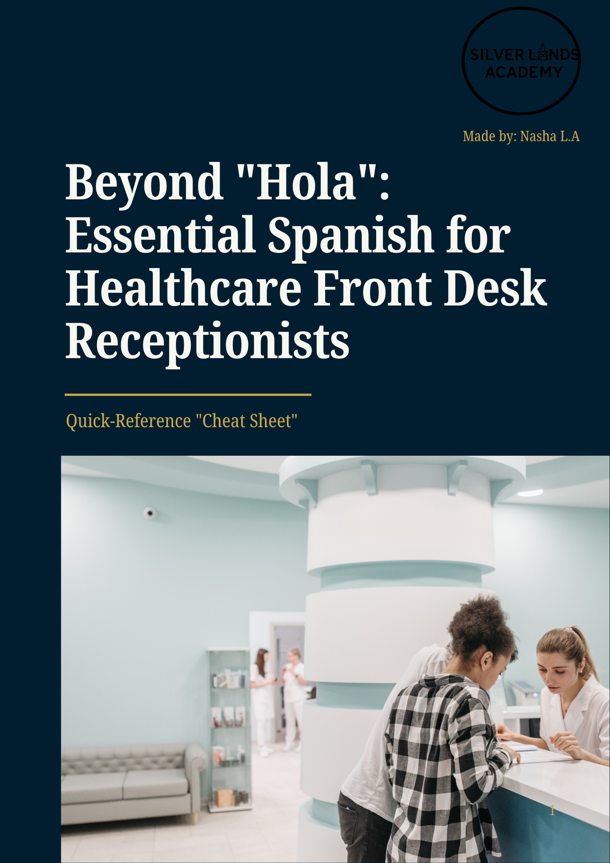 Medical Spanish for Healthcare Receptionists – Ebook, Workbook, Audio, Cheat Sheet & Flashcards